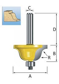 MAKITA Frez 34,9 Sima Roman trzpień 8 mm D-11558