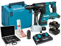 MAKITA Młotowiertarka SDS+ 18V DHR281PT2J + zestaw wierteł dłut 17 el.