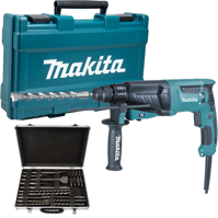 MAKITA Młotowiertarka SDS+ 800W 2,4J HR2630T + zestaw dłut wierteł 17el.