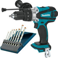 MAKITA Wkrętarka udarowa 18V + wiertła DHP458Z